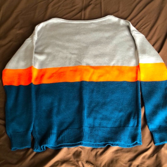 Teal & Orange Block Sweater - Picture 1 of 1
